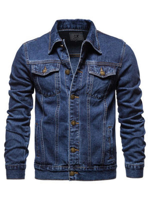 Mens Classic Casual Long Sleeve Jean Jacket