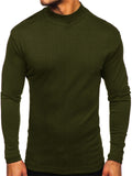 Men's Simple Style Half High Collar Long Sleeve Bottoming Shirt