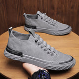 Breathable Fine Stitching Flat Sole Low-Top Canvas Walking Shoes