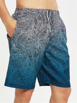 Men's Quick-Dry Drawstring Beach Printing Shorts