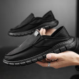 Mens Breathable Non Slip Solid Color Casual Jogging Comfort Slip On Loafers