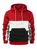 Trendy Fleece Colorblock Hoodie Mens with Pockets