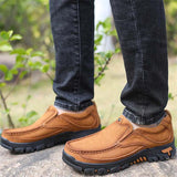 Outdoor Casual Breathable Wearable Soft Sole Leather Ankle Shoes