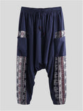 Mens Floral Printing Casual Baggy Harem Pants