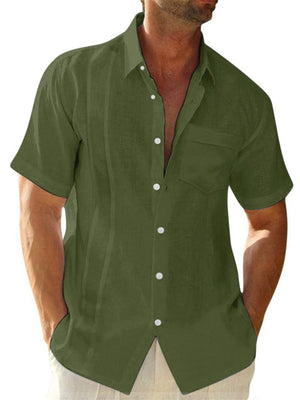 Short Sleeve Single-Breasted Lapel Shirts