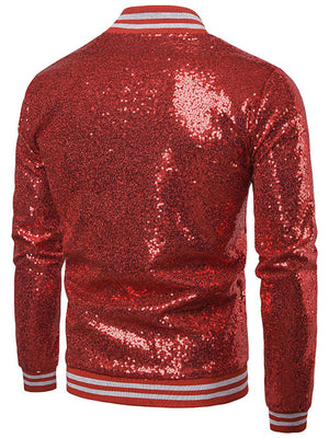 Man Fashion Sparkle Sequin Performance Party Jacket