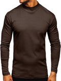 Men's Simple Style Half High Collar Long Sleeve Bottoming Shirt