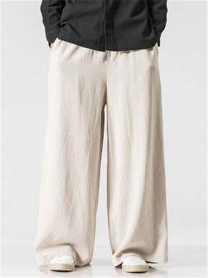 Mens Casual Comfy Loose Solid Color Pants