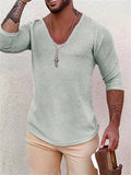 New Holiday Cotton Casual Men's V-Neck Sweaters