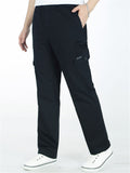 Mens Casual Loose Comfy Pure Color Cargo Pants