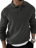 Men's Fashionable Slim Long-sleeved Lapel Autumn Knit Sweater