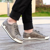 Mens Fashion Leather Lace-up Flat Casual Shoes