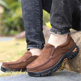 Outdoor Casual Breathable Wearable Soft Sole Leather Ankle Shoes