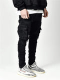 Slim Fit Denim Pants With Multiple Pockets