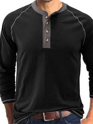 Men's Round Neck Long Sleeved T-shirts for Autumn