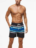 Mens Loose Straight Print Summer Beach Shorts