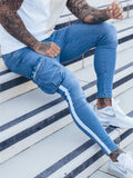 Mens Slim Fit Ankle Denim Pants With Pockets