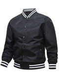 Trendy Vivid Men's Autumn Winter Stand-up Varsity Jacket