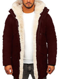 Men's Casual Hooded Thicken Warm Short Plush Zipper Coats