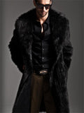 Men's Gentleman Lapel Knee-Length Fur Coat