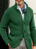 Male Fit Stand Collar Knitting Button Sweater