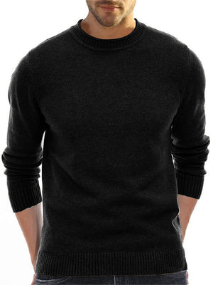 Casual Simple Round Neck Solid Color Sweaters