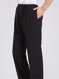 Mens Loose Vertical Solid Color Comfy Casual Trousers Slacks