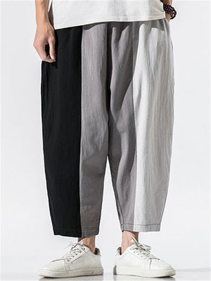 Contrast Color Stripe Casual Baggy Harem Pants