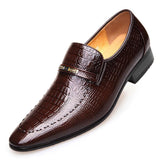 Casual Trendy Low-Top Slip-On Alligator Pattern Dress Shoes For Men