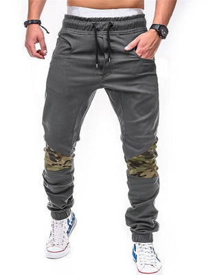 Fashion Camouflage Stitching Elastic Waist Casual Pants