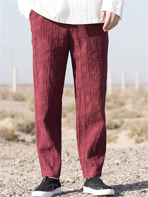 Loose Vintage Straight Jacquard Casual Pants