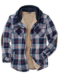 Men's Plaid Single-Breasted Hooded Flannel Jacket