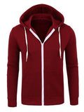 Casual Fashion Pocket Sports Zipper Drawstring Hooded Sweatshirt