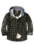 Stylish Warm Plaid Windproof Hooded Flannel Jacket Mens