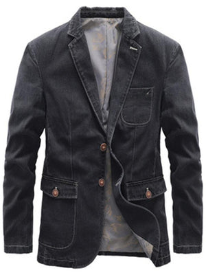 Fashion Classic Business Denim Blazers Jean Jacket For Men