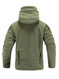 New Casual Fashion Solid Color Fleece Hooded Zipper Jacket For Men