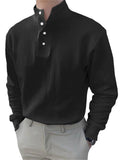 Men's Trendy Stand Collar Long Sleeve Pullover Business Shirts