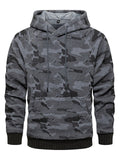 Men's Casual Hooded Camouflage Print Loose Winter Sweatshirt