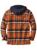 Men's Classic Plaid Hooded Casual Cotton Coats for Winter