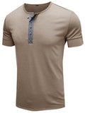 Summer Leisure Patchwork Slim Short Sleeve T-shirts For Men