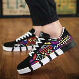 Mens Fashion Breathable Print Personality Casual Lace Up Shoes