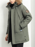 Men's Plus Size Hooded Fur Collar Loose Long Downcoat