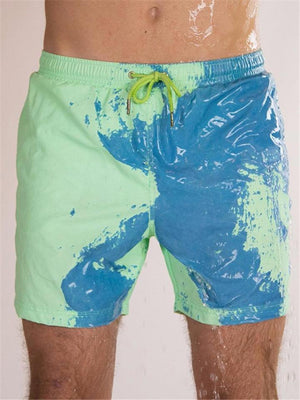 Temperature Sensitive Color-Changing Men's Beach Swim Trunks Shorts