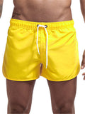 Mens Summer Comfy Solid Color Beach Shorts