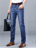 Loose Elastane Straight Breathable Denim Pants