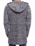 Male Autumn Winter Mid Length Hooded Cardigan Sweaters