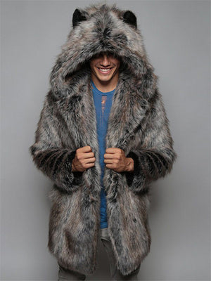 Men's Winter Casual Trendy Solid Color Thermal Imitation Fur Coat