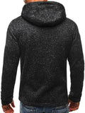 Men's Sport Casual Jacquard  Fleece Zipper Hoodie