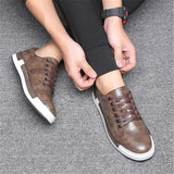 Mens Fashion Breathable Stitching Lace Up Ankle Shoes