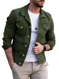 Men's Slim Fit Lapel Long Sleeve Casual Denim Coats